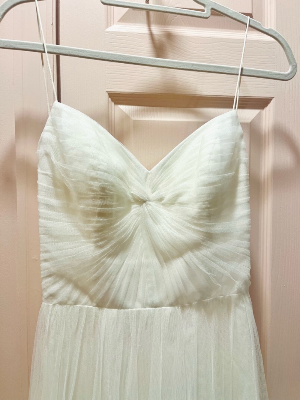 Watters Ivory Spaghetti-Strap Tulle Wedding Gown - Picture 6 of 9
